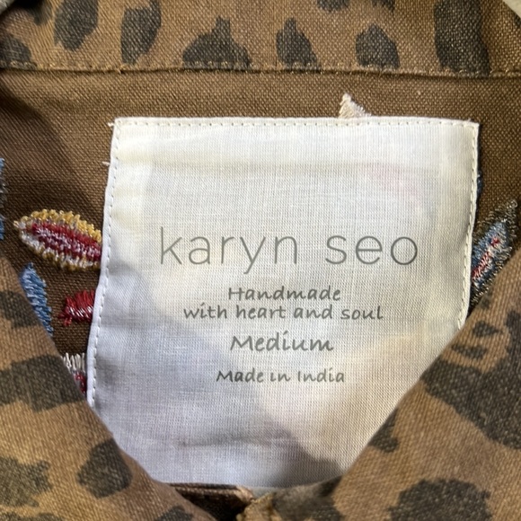 Karyn Seo Floral Embroidered Leopard Print Ayanna Statement Jacket - Picture 5 of 12